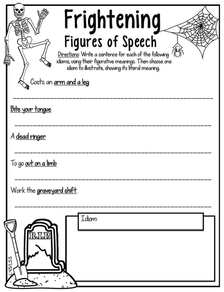 Ready Print GO Halloween Edition Figurative Language Activity 