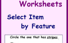Receptive Language Worksheets Select Item By Feature Receptive