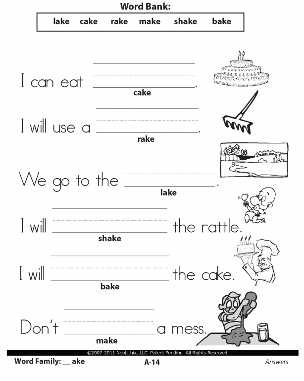 Language Arts 1st Grade Worksheets