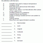 Science Vocabulary Review Science Worksheet Sample