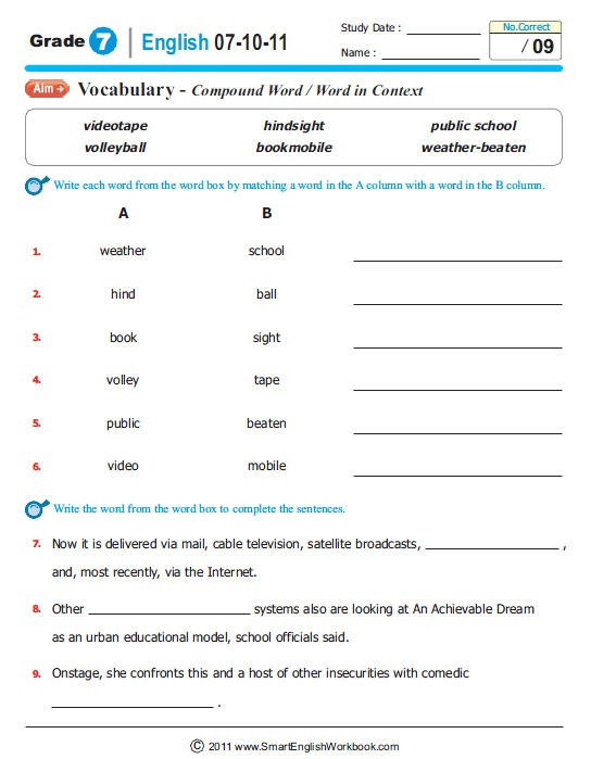 Seventh Grade Language Arts Worksheets Worksheets Samples