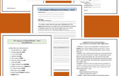Shakespeare Language Worksheet British Council Worksheet