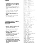 Shakespeare S Language Language Worksheets History Worksheets
