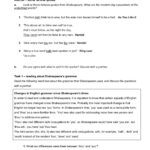 Shakespeare S Language Student Worksheets Pages 1 4 Text Db Excel