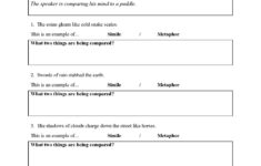 Simile And Metaphor Worksheet 3 Figurative Language Activity