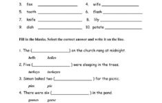 Singular And Plural Free Online Worksheet