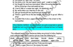 SLANG AND COLLOQUIAL WORDS ESL Worksheet By Alinuzza