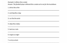 Spreadsheet Quiz Regarding Fishing For Figurative Language Worksheet