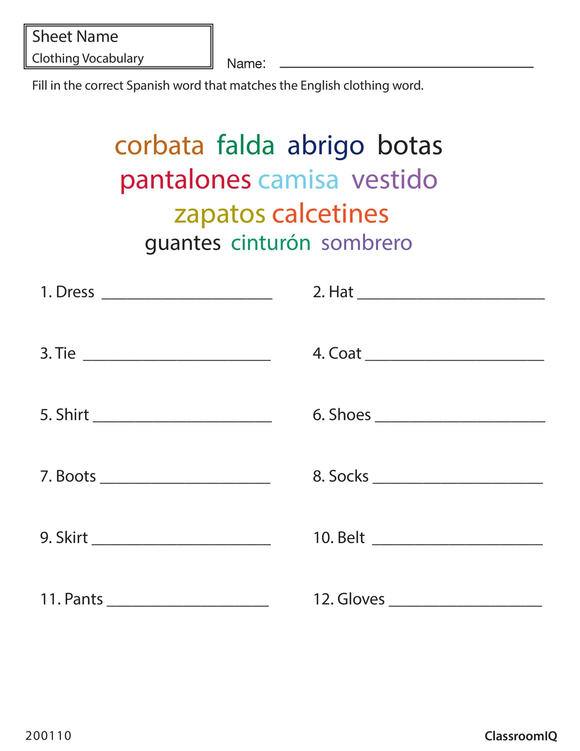 Teach Child How To Read Printable Spanish Conversation Worksheets