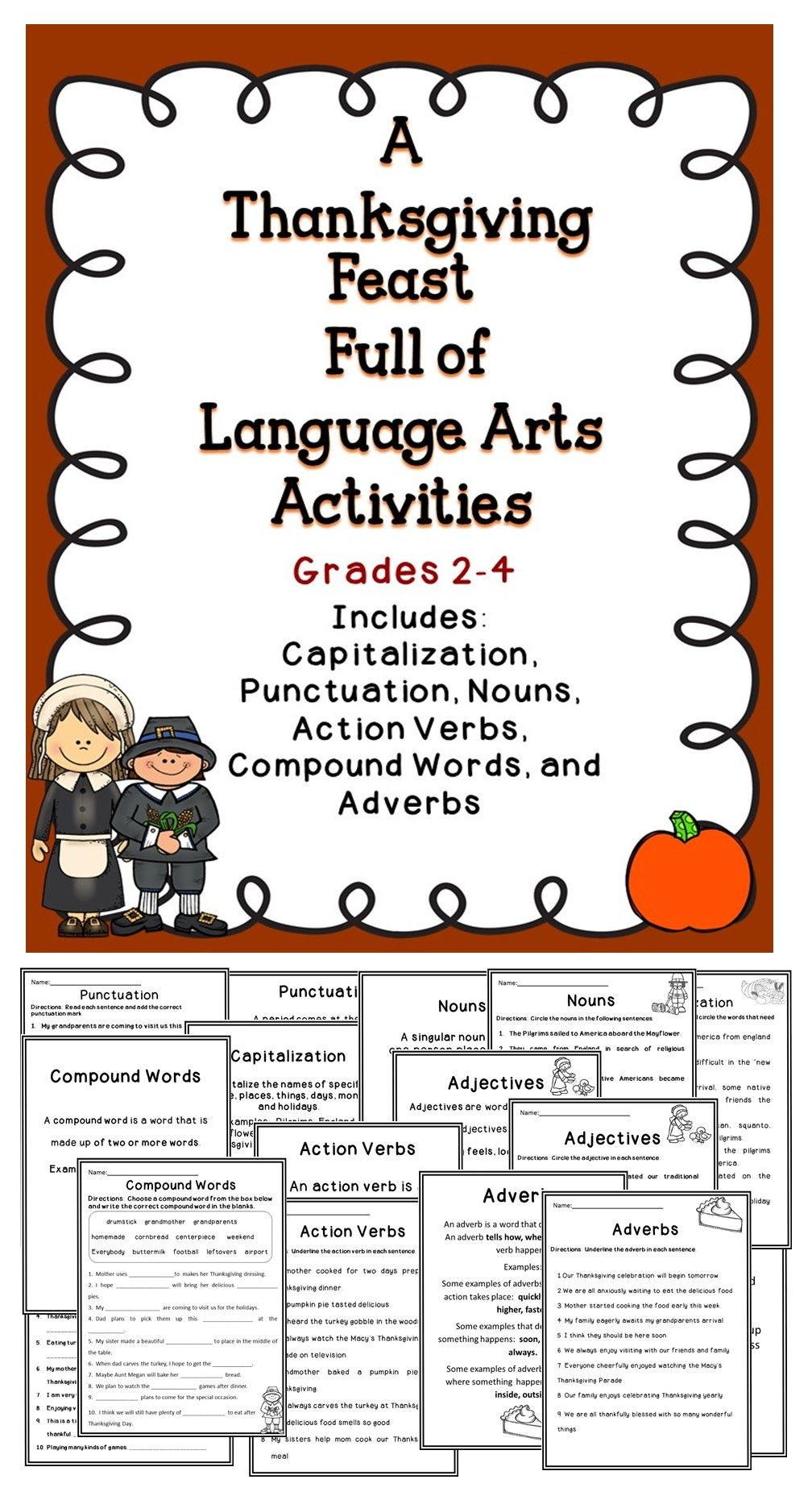 Thanksgiving Language Arts Activities For The Elementary Classroom I 