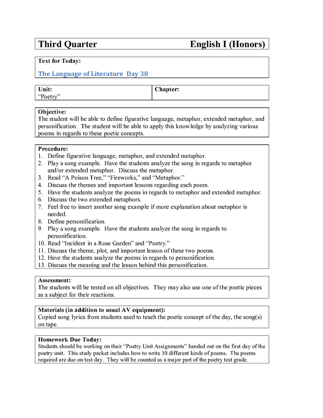 Figurative Language Worksheets 9th Grade