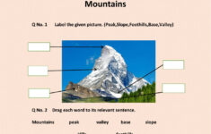 The Mountains Worksheet