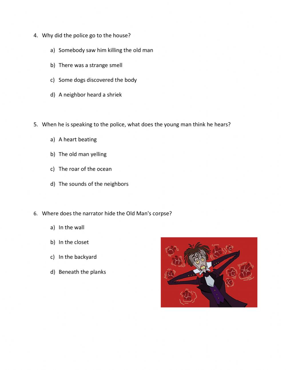 Figurative Language Tell Tale Heart Worksheet Language Worksheets