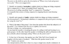 This Is The Answer Key For The Figurative Language Poem 3 From The