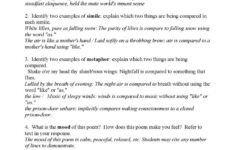 This Is The Answer Key For The Figurative Language Poem 5 Sleep By