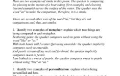 This Is The Answer Key For The Figurative Language Poem 8 The Black