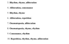 This Is The Answer Key For The Poetic Devices Worksheet 5 Poetic