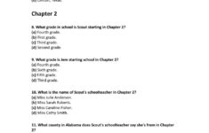To Kill A Mockingbird Chapters 1 3 Worksheet
