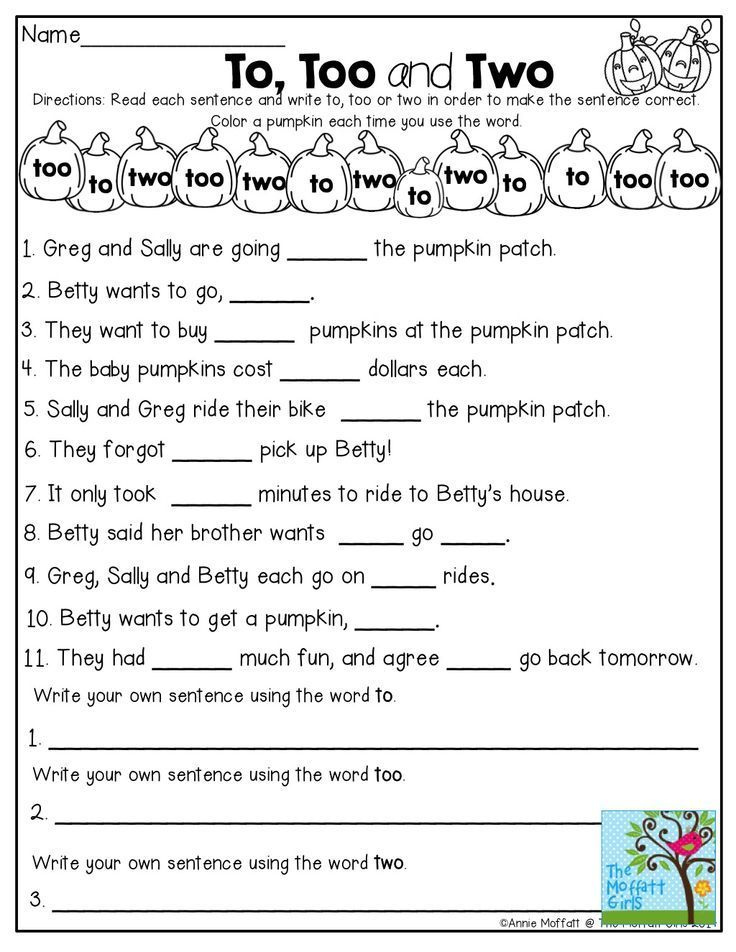 To Too Two Worksheet TONS Of Great Printables To Teach Grade Level 