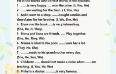Use Of Pronouns Worksheet For Class 2 English Pronoun Definition
