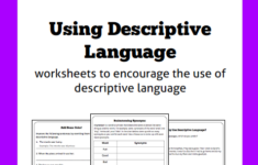 Using Descriptive Language Worksheets To Encourage Colourful Word