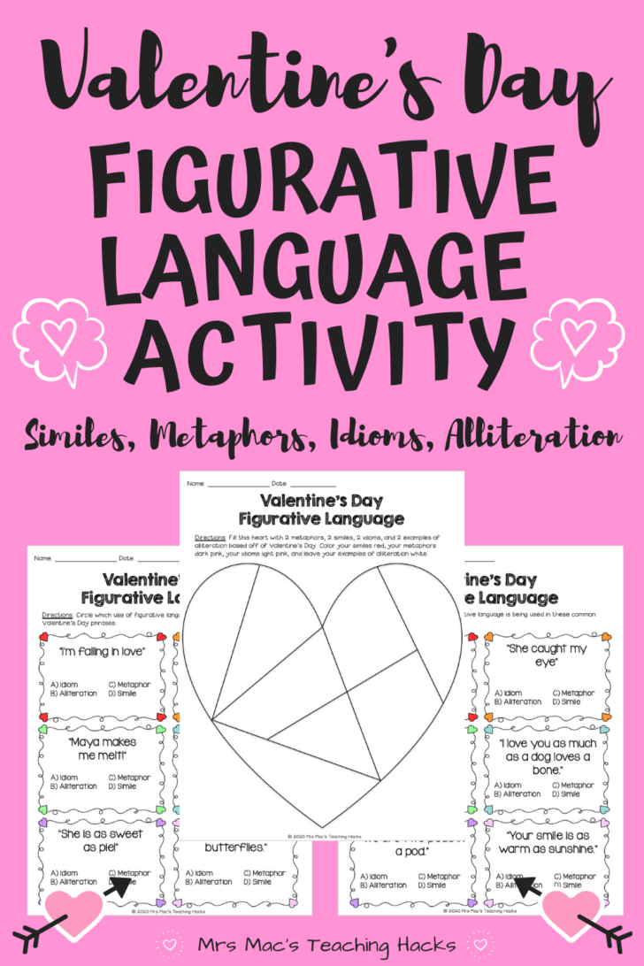 Valentine’s Day Figurative Language Worksheet