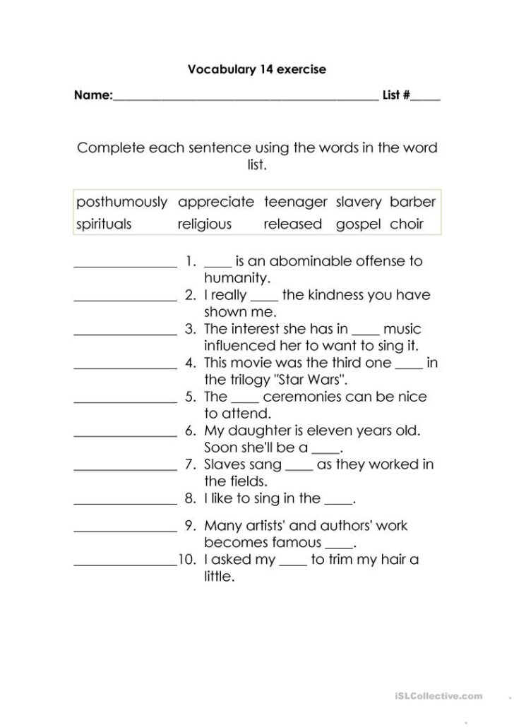 5th Grade Language Worksheets
