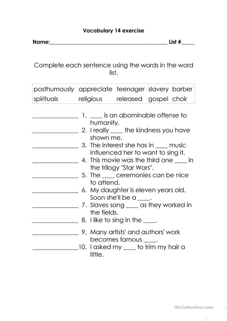 Vocabulary For 5th Grade Worksheet Free ESL Printable Worksheets Made 