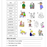 Vocabulary Matching Worksheet Elementary 2 2 Family English ESL