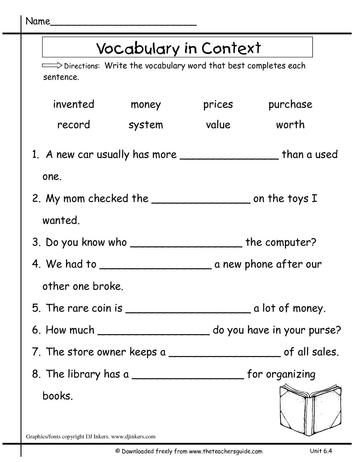 Vocabulary Worksheets For Grade 7 Thekidsworksheet