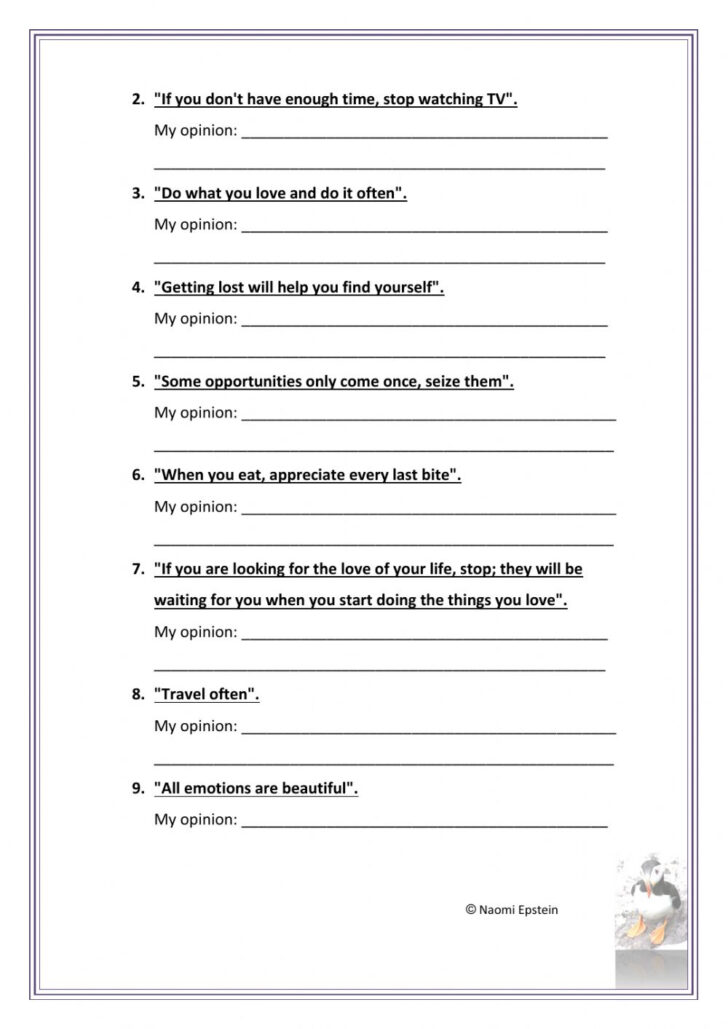 What Do YOU Think Worksheet | Language Worksheets