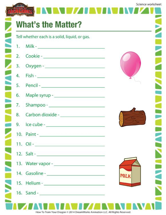 What s The Matter Printable Science Worksheet For 3rd Grade 