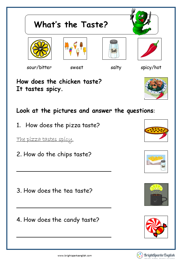 What s The Taste English Language Worksheet English Treasure Trove