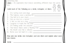 Worksheet Figurative Language Worksheets 5th Grade Grass Fedjp