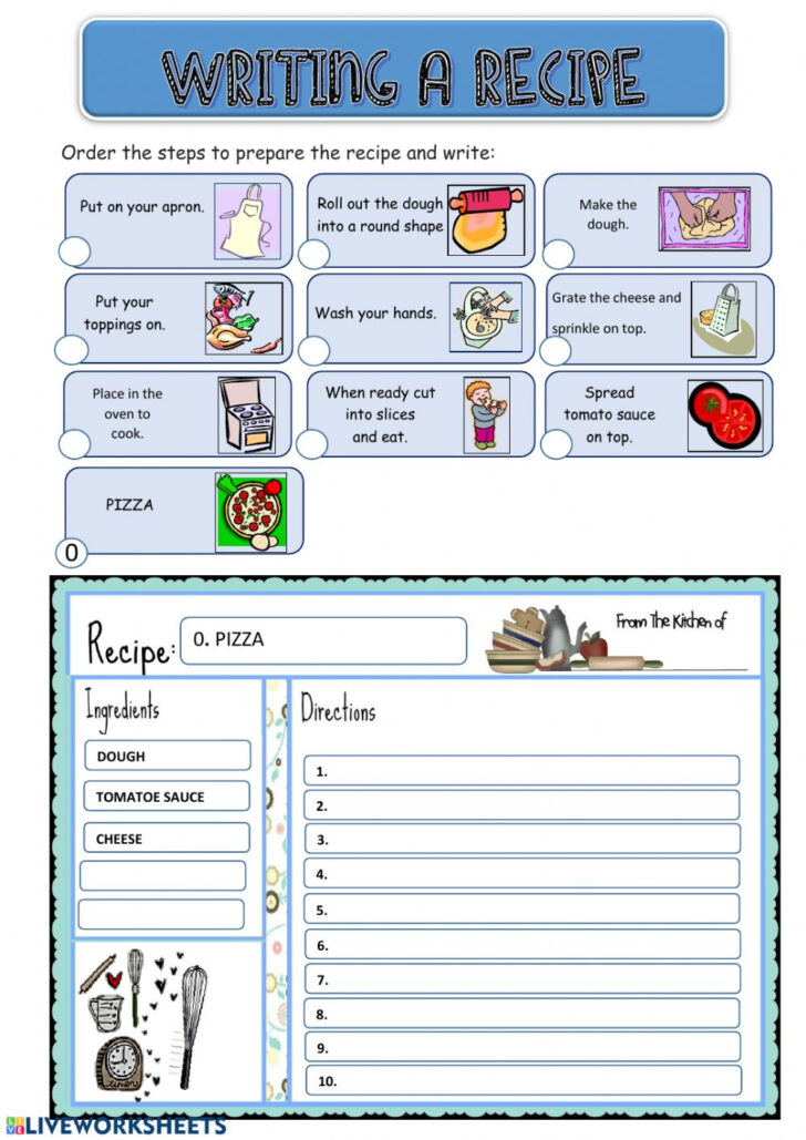 Recipe Language Worksheet