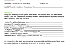 Year 6 Figurative Language Worksheet Activities Natural Curriculum